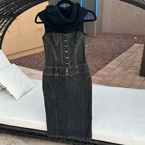 Dolce & Gabbana denim dress with turtle neck size 40 NWOT
